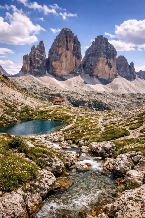 The Dolomites (Three peaks) — landmark, Common card