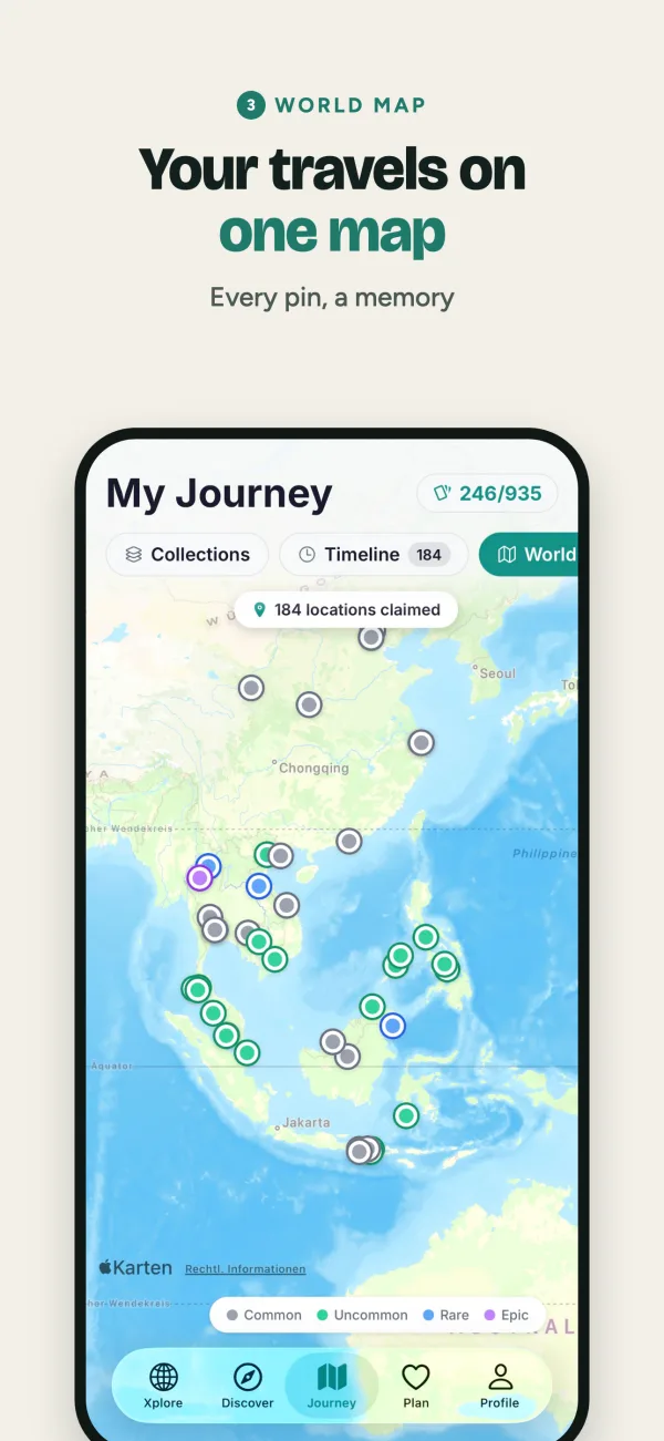 Store screenshot: Your travels on one map