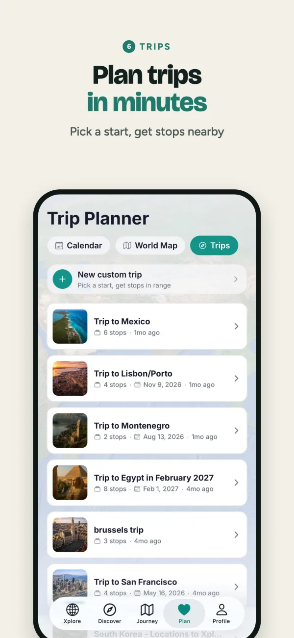 Store screenshot: Plan trips in minutes