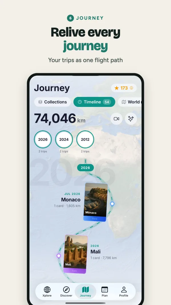 Store screenshot: Relive every journey