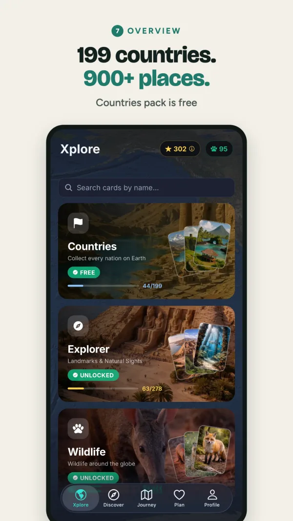 Store screenshot: 199 countries, 900+ places